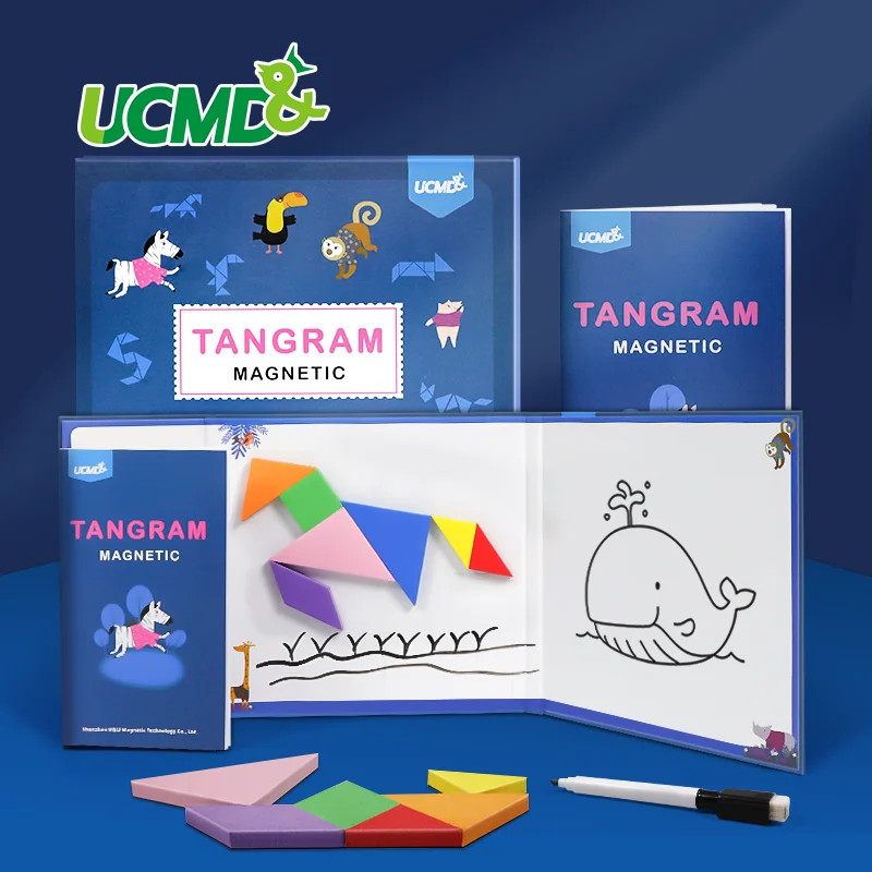 Магнитный из ЭВА(этиленвинилацетат) 3D Головоломка Tangram игры интеллектуальные головоломки Рисование настольная игра Развивающие игрушки для детей и взрослых