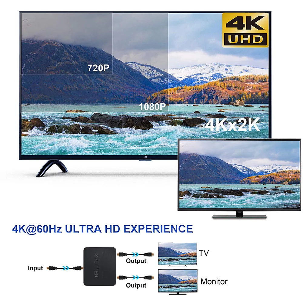HDMI совместимый разветвитель адаптер 4K PS4 TV Box ПК дисплей VR проектор телевизионный
