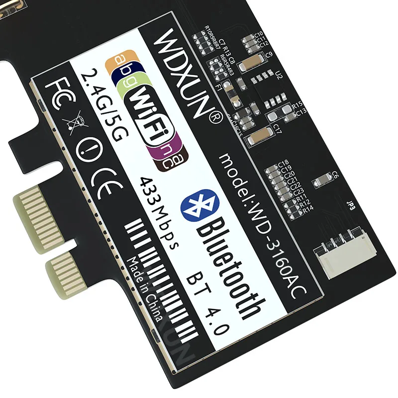 6дБ антенны Intel Dual Band Wireless-AC 3160 Intel3160 3160HMW 2 4 & 5G 433M BT4.0 PCI-E 1X PCIe Wi-Fi беспроводная