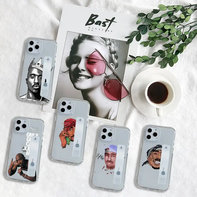 

2Pac Rapper cartoon pattern Phone Case Transparent For iPhone 7 8 11 12 se 2020 mini pro X XS XR MAX Plus