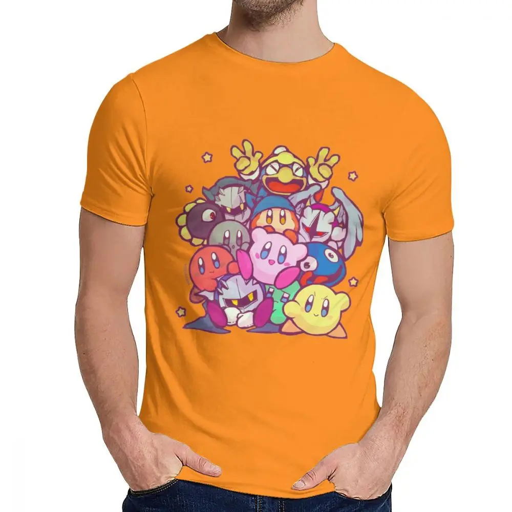 Стильная семейная футболка Kirby Group для мужчин, хипстер, натуральный хлопок, Camiseta, S-6XL - Color: Orange