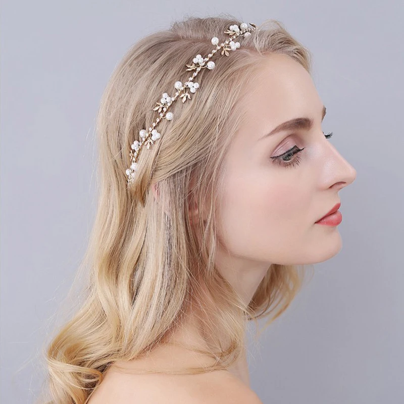Свадебный головной убор имитация жемчуга аксессуары для волос невесты