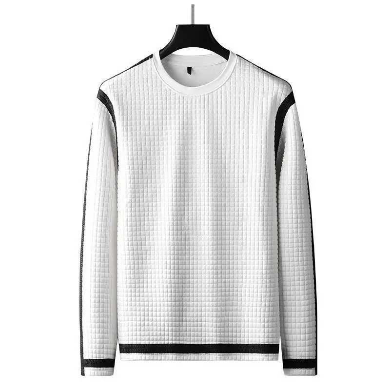 

2021 New Luxury Autumn and Winter Simple High-end White Vests Men Korean Slim Casual Joker Crew Neck T-shirt
