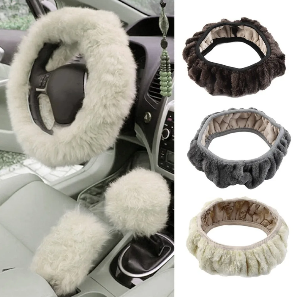 

Drop Shipping Winter Steering Wheel Cover Artificial Wool Heated Steering Wheel Cover Winter Plush Steering Wheel Cover