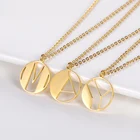 Минимализм ожерелье с буквами инициала золотые 26 букв очаровательные ожерелья подвески из нержавеющей стали геометрические круглые ювелирные изделия ожерелье
