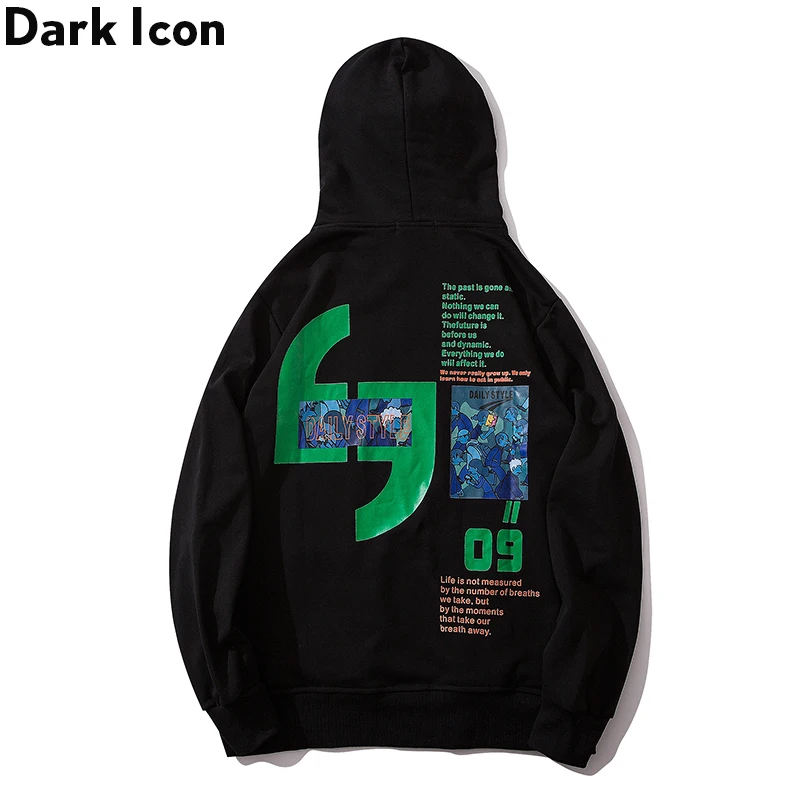 Толстовка с капюшоном Dark Icon Мужская Уличная толстовка передним карманом в стиле