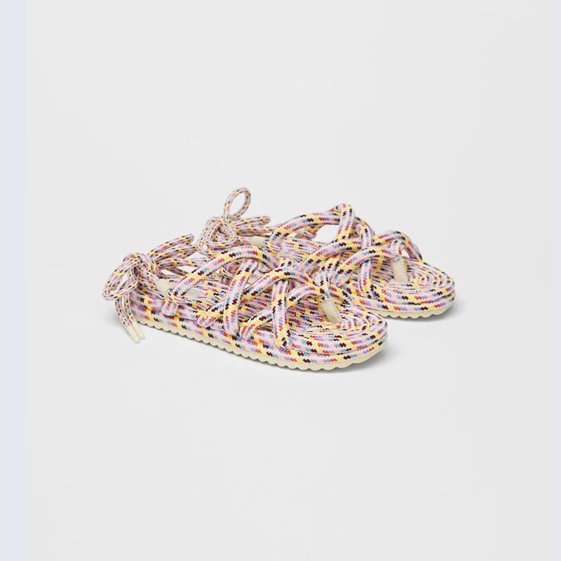 

Sandals For Girls 2021 Summer Casual Flats Sandals Tide Net Red Colorful Beach Flip Flops Shoes Woman Bohemian Dress Sandalias