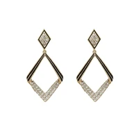 woman new geometric rhombus cold wind earrings ladies fashion temperament diamond retro personality net red earrings