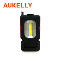 aukelly usb rechargeable led work light magnetic stand hook garage cob lamp car repaire flashlight with pick up tool magnet