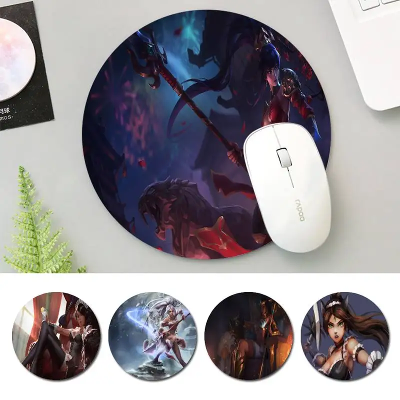 

Rubber LOL Nidalee office Mat mouse non-slip pad player pad Round size rubber Gaming mouse Pad office Desk Mat