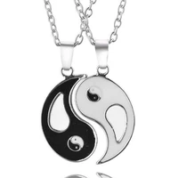 tai chi couple necklaces for women men best friends yin yang bagua paired pendant bff adjustable friendship bracelet choker