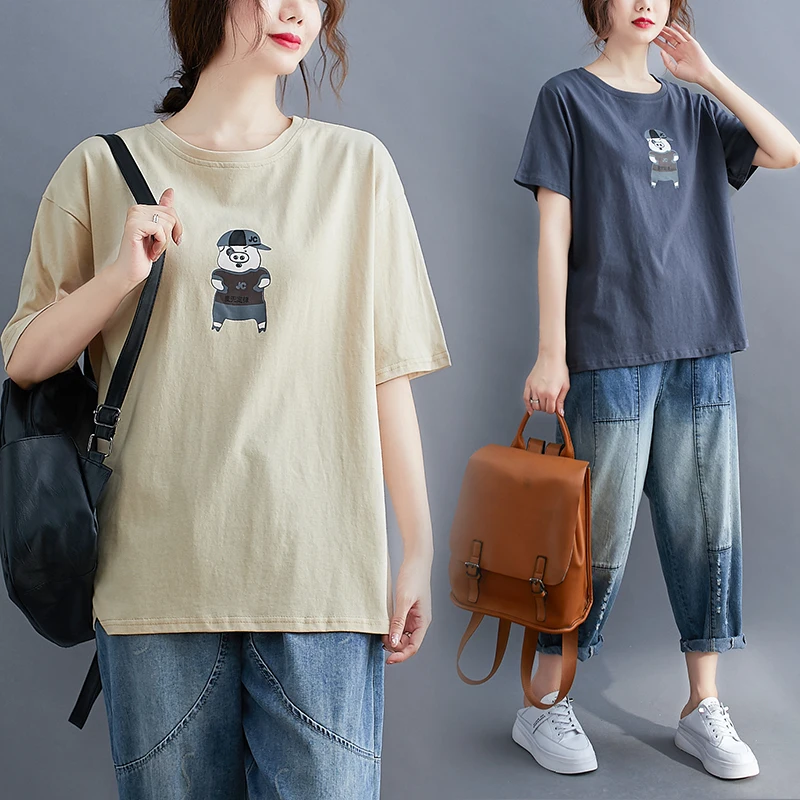 Новинка лета 2020 стильная художественная футболка большого размера из хлопка с