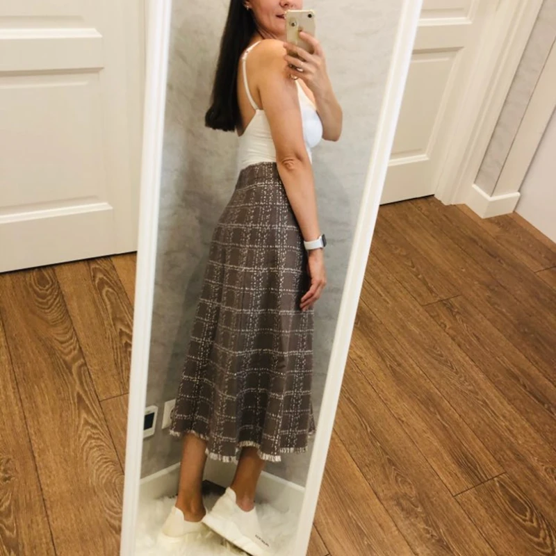 Юбка-миди Женская трикотажная жаккардовая на осень/зиму | одежда