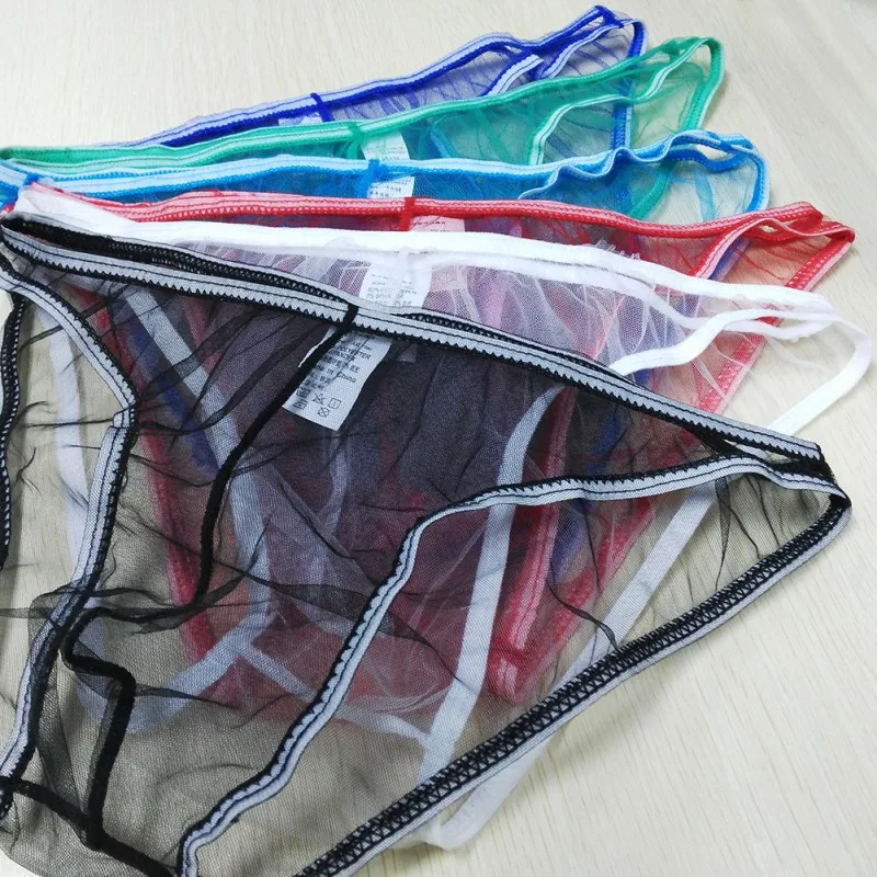 

Fashion Men's Mesh Nylon Transparent Underwear Shorts Triangle Underpants
