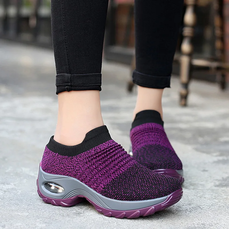 Women Sneakers Fashion Breathable Mesh Casual Shoes Platform Sneakers Platform Woman Vulcanize Shoes Walking Zapatillas Mujer