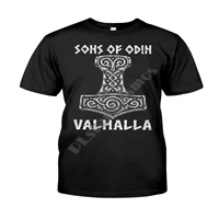 sonsofodin valhalla viking t shirts classic t shirt summer cotton t shirts women for men casual tees short sleeve