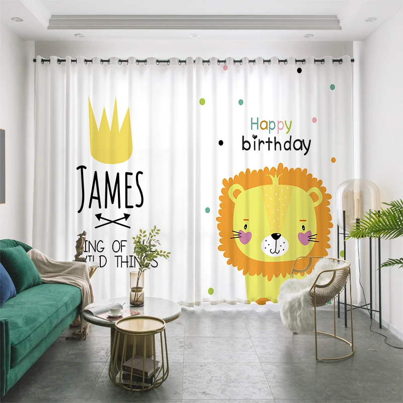 

Занавески на окна, драпированные вешалки для детской комнаты, гостиной, спальни, Льва, короны, животных на день рождения