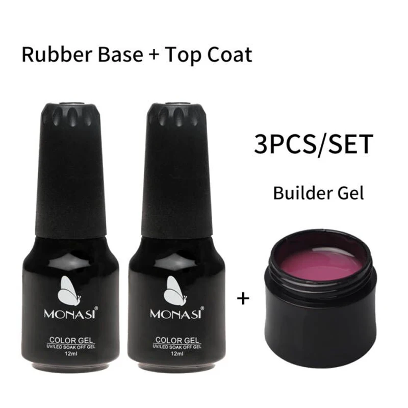 

Монаси УФ строительный гель для ногтей Французский маникюр, семиперманентный УФ-Комплект Базовый и финишный гель, гель, лак для ногтей