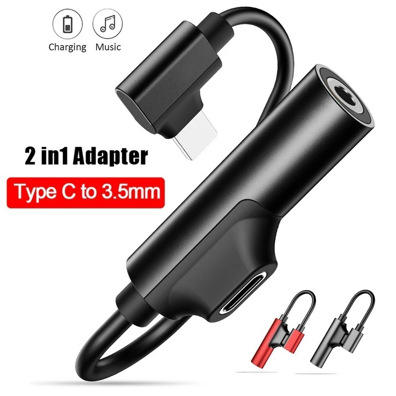 2 в 1 аудио адаптер TypeC 3,5 мм разветвитель AUX Adaptateur для samsung Galaxy A90 A80 A70 A50 A30 S10 Auriculares Tipo C Adaptador