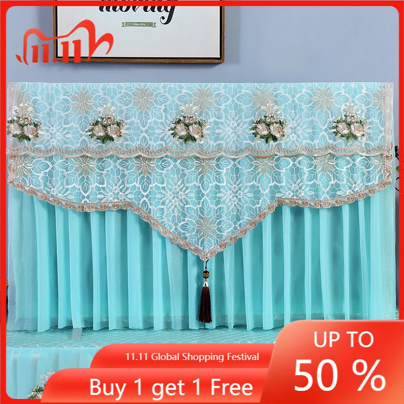 

TV Cover Dust Cover New Lace Hanging LCD TV Cover Cloth 55-Inch 65-Inch TV Cover Towel
