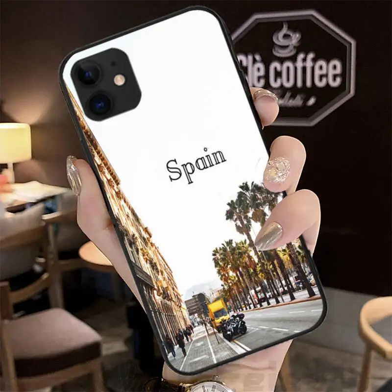 

Spain Phone Black Case Shell Back For Iphone 12 11 PRO MAX X XS XR 4S 5S 6S 7 8 PLUS SE 2020 Cases Cover