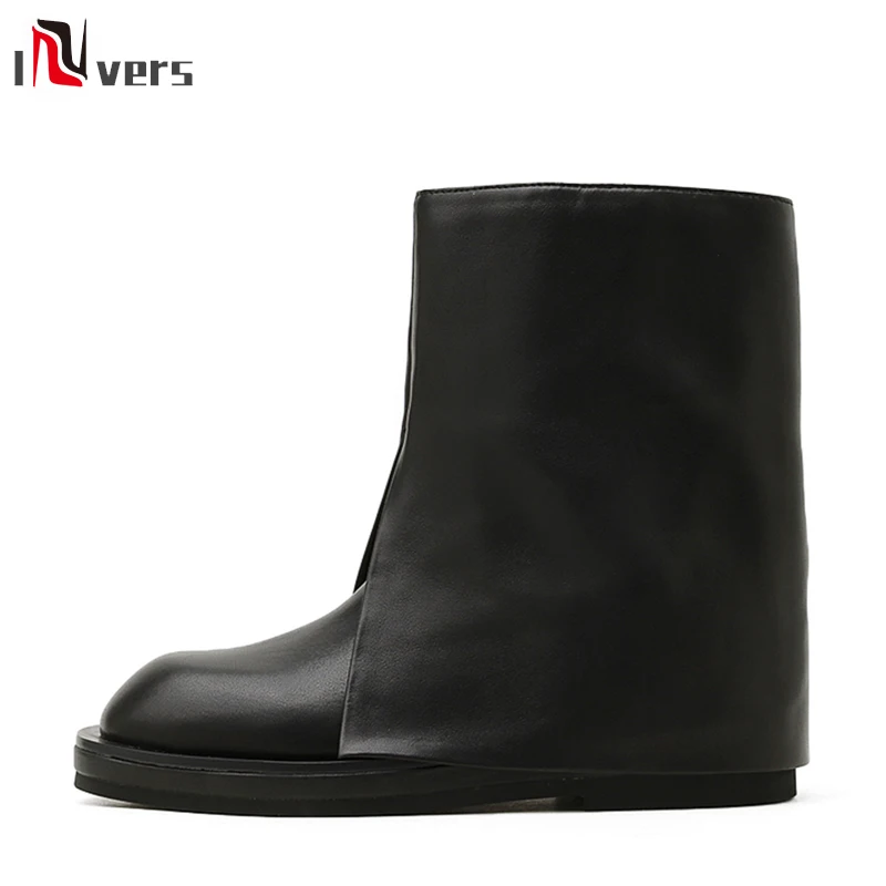 

2021 New Ins Hot Short Boots Women Patent Leather Round Head Trousers Goth Boots Sleeve Thin Feet Fashion Boots Platform Boots