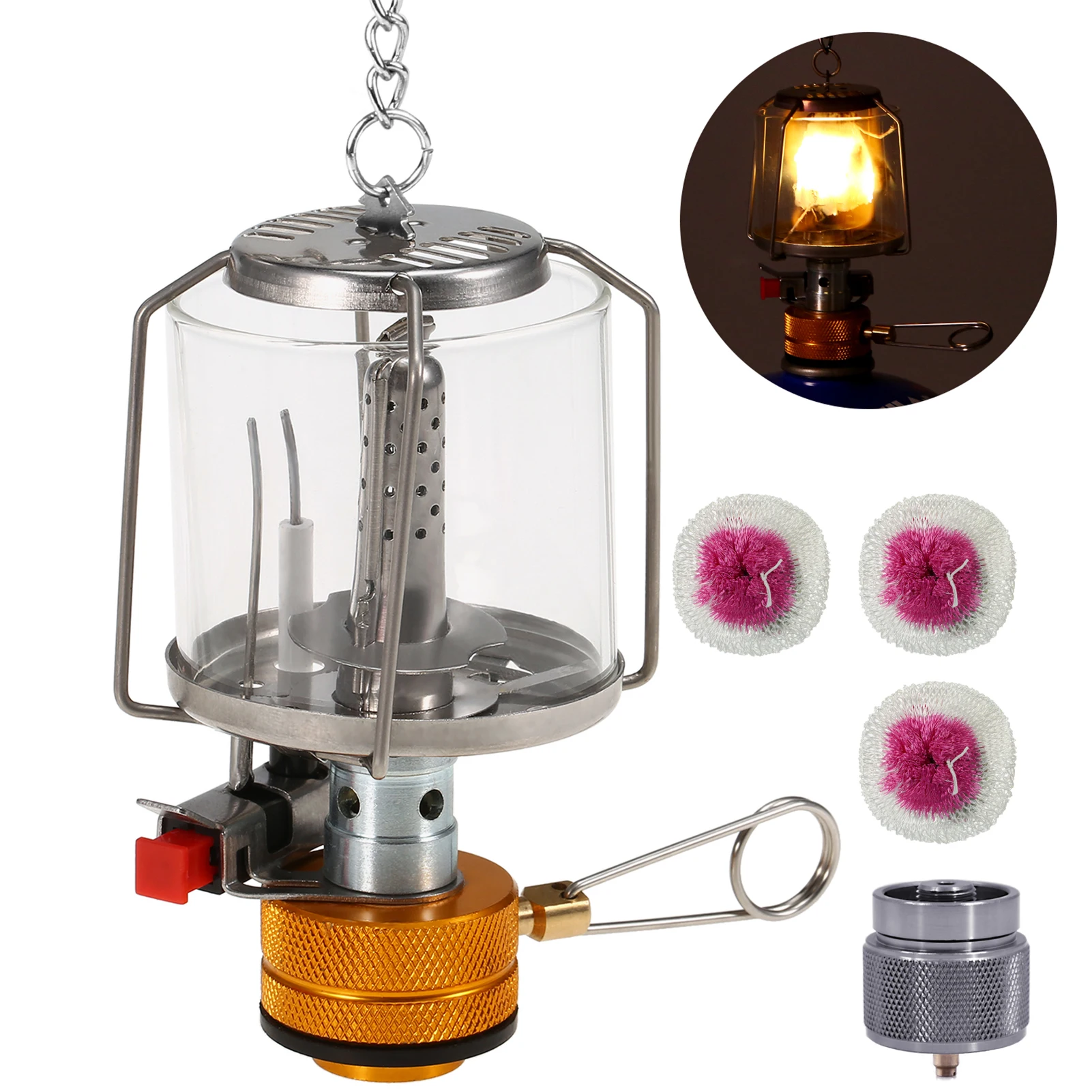 Открытый портативный кемпинг газовый фонарь пьезо зажигания мини тент лампа