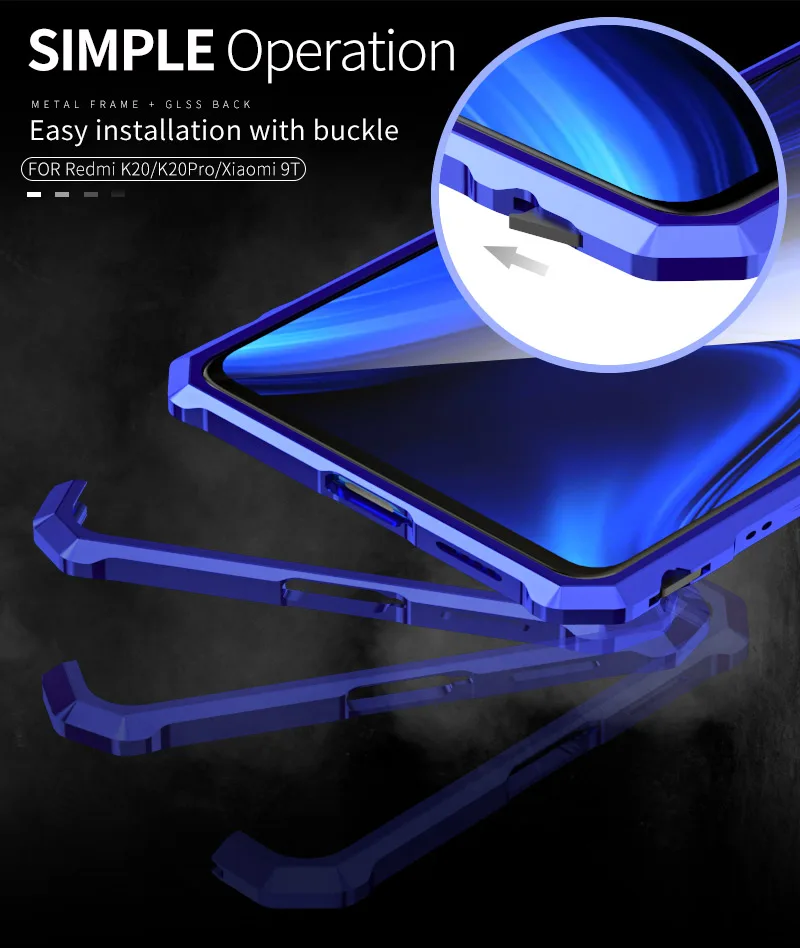 Металлический бампер для Xiaomi mi 9 t Pro, металлический корпус, прозрачная стеклянная задняя крышка для Xiao mi 9 t mi 9 t, роскошный противоударный