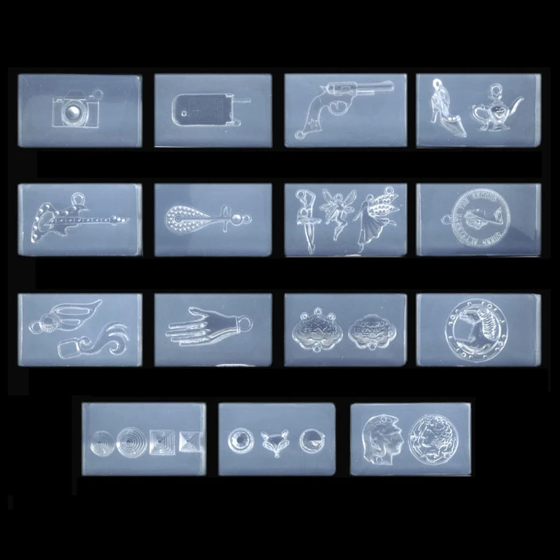 

15Pcs Handmade Earrings Pendant Mold Kit Flower Leaves Horse Key Tree Pendant UV Resin Silicone Mold Jewelry Making Tool