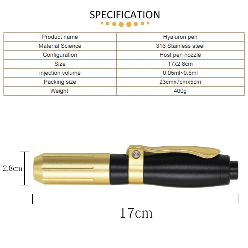 

Essence Stock High-Pressure Tattoo Pen, 0.3ML And 0.5ML Injection Ports, Can Recyclable Sterile, Remove Nasolabial, Crow's Feet