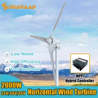 china factory 2000w new energy 3 blades windmill 24v 48v 96v small wind turbine generator mppt controller for home street lamps