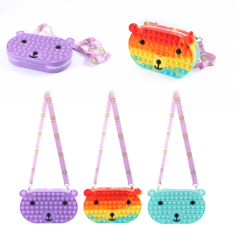 

Силиконовый чехол-кошелек Super Fire Kawaii, Пузырьковые игрушки, фиджет-карандаш, чехол, симпатичный диммер, антистрессовая игрушка, мягкая сумка ...