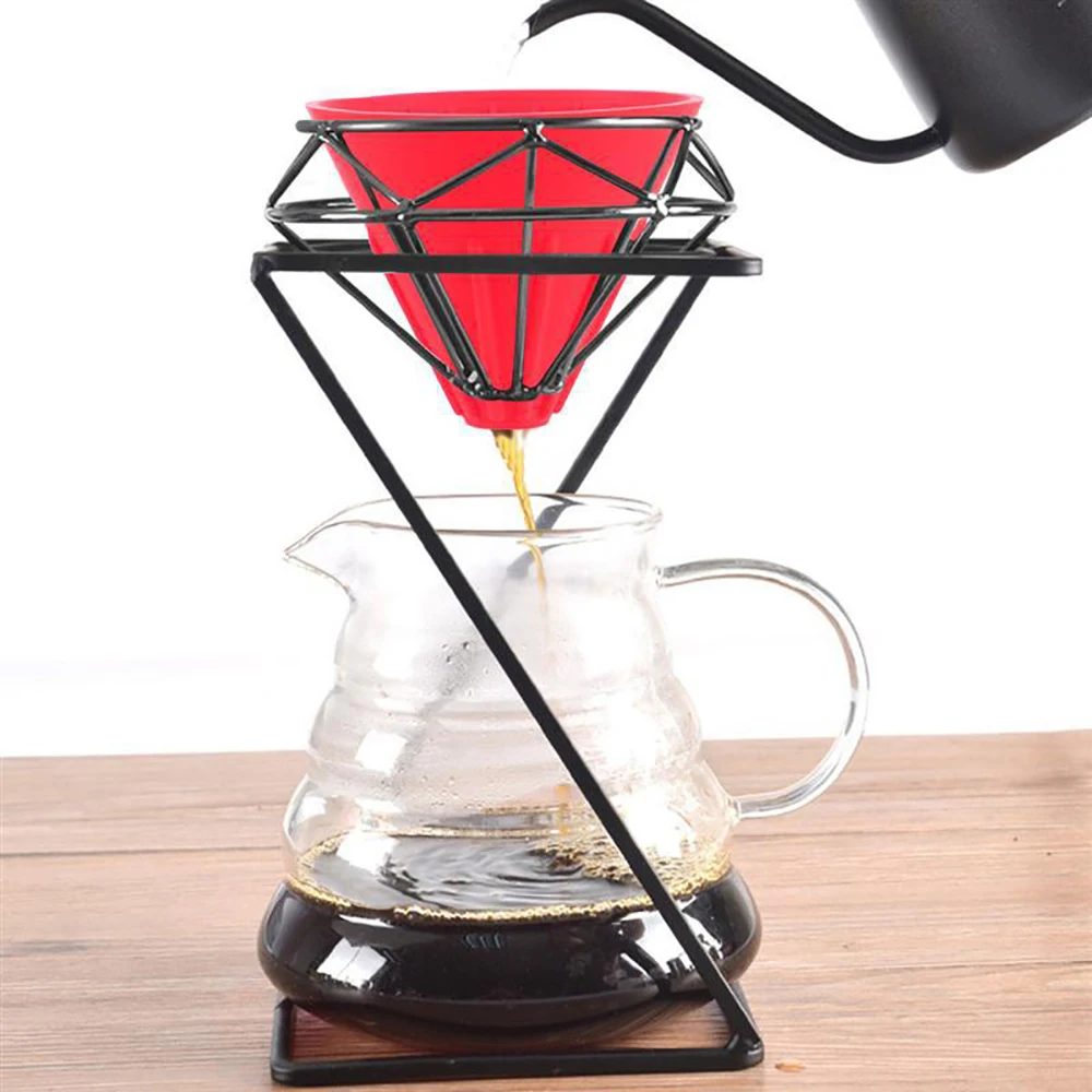

Rainbow Sugar Color V60 Coffee Drip Filter Cup Barista Silica Reversible Foldable Outdoors 1-2 People Coffee Dripper Filter Cups