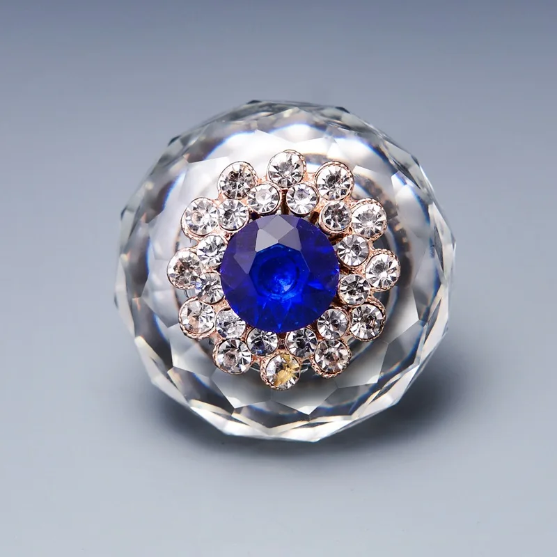 40 мм алмазные прозрачные Кристальные ручки и стеклянные дверные французские для