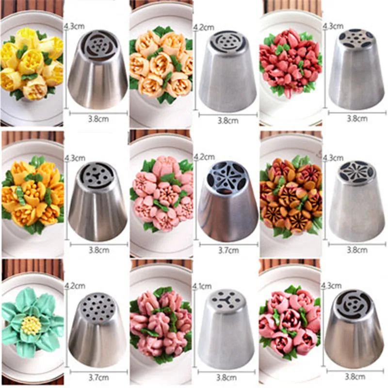 Русская Роза Лепестковые сопла из нержавеющей стали Искусственные кондитерские