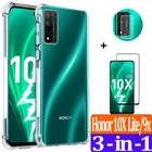 Силиконовый чехол для телефона Honor 10X Lite, противоударный защитный чехол со стеклянной подушкой безопасности, Honor 10X, 10i, 9X, 10 X, легкий прозрачный чехол