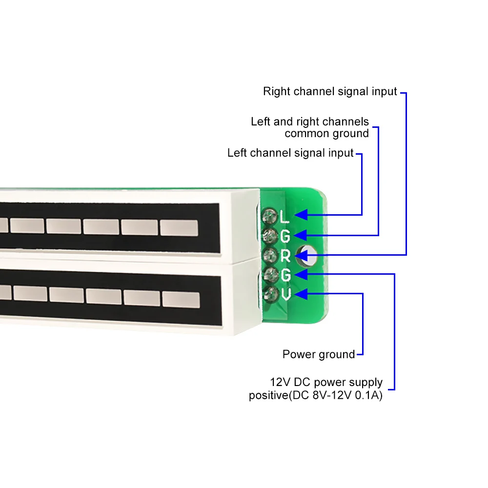 Миниатюрный светодиодный музыкальный двухуровневый индикатор VU Meter плата