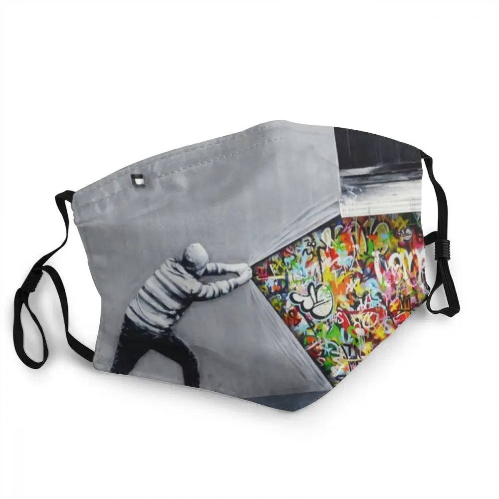

Banksy Uncovering Graffiti Men Women Reusable Adult Unisex Face Mask Art Anti Dust Haze Mask Protection Cover Mouth-muffle