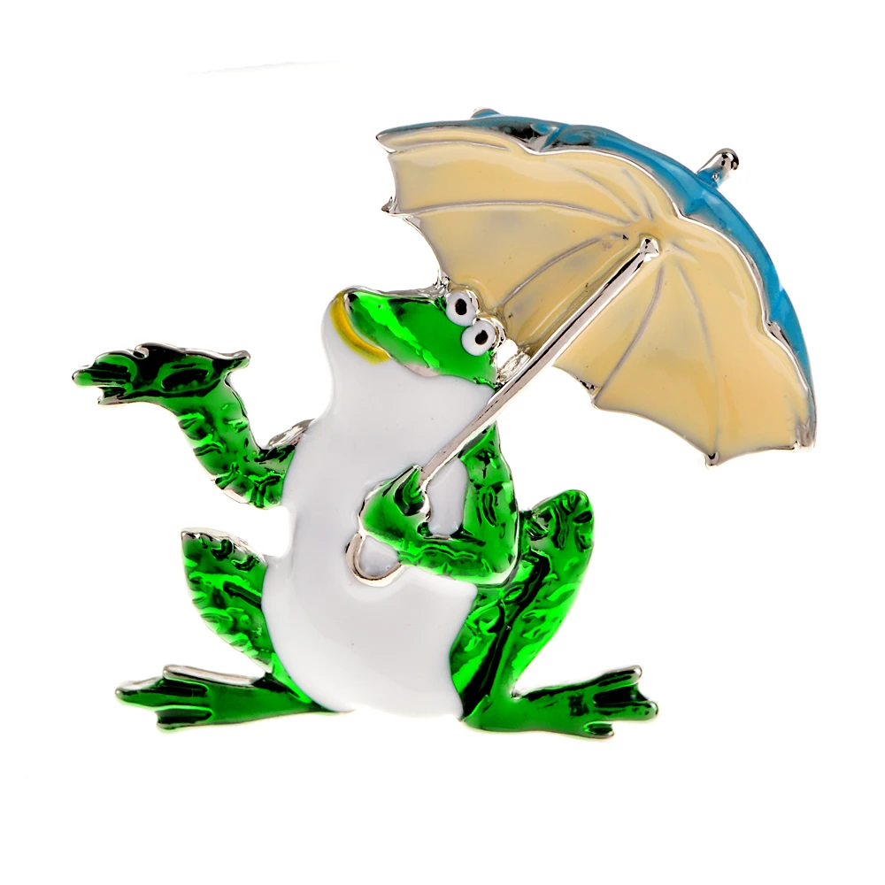 Фото CINDY XIANG Новые Броши лягушка с зонтиком для женщин унисекс 4 цвета милые