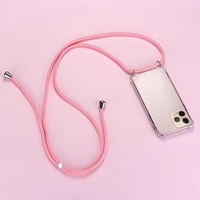 luxury lanyard silicone phone case for iphone 12 11 pro max se xsmax xr xs x 8 7 6s 6 plus ultra thin necklace rope cover coque