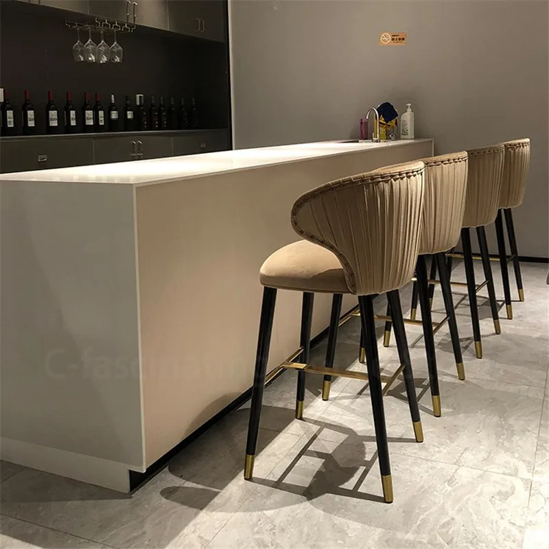 Nordic Кухня стул барный из массива дерева бытовой высокий светильник