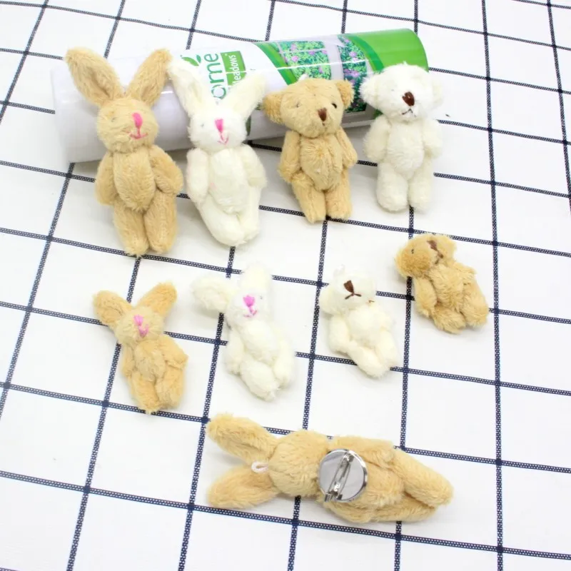 

Adorkable Long Hair Knuckle Bear Rabbit Key Chain Pendants Kawaii Plush Toys Backpack Schoolbag Cartoon Model Doll Stuffed Toy