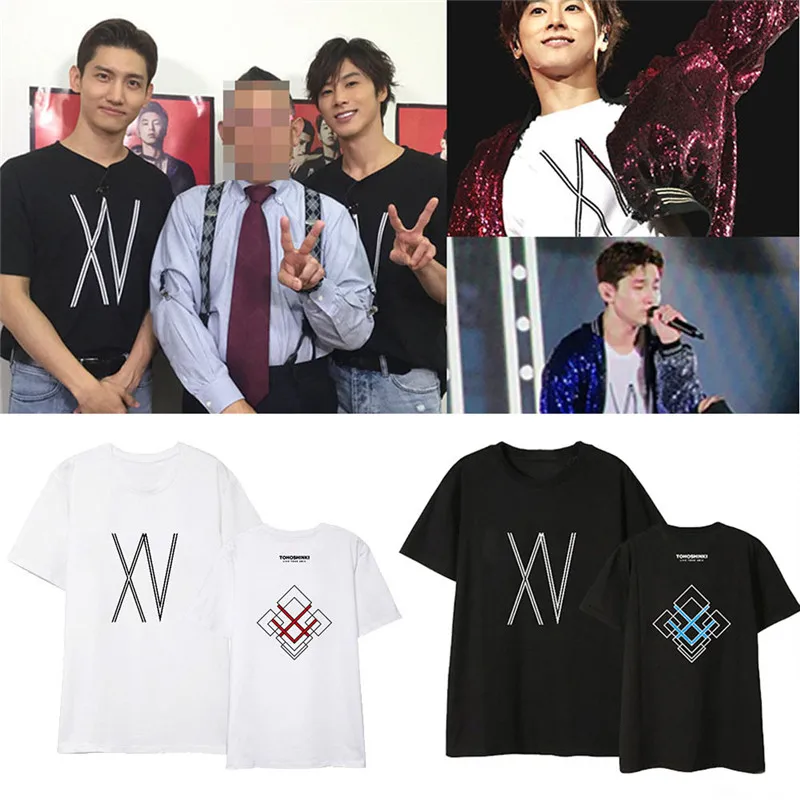 Новинка корейские Kpop TVXQ TOHOSHINKI XV рубашки с альбомом хип хоп Уличная одежда