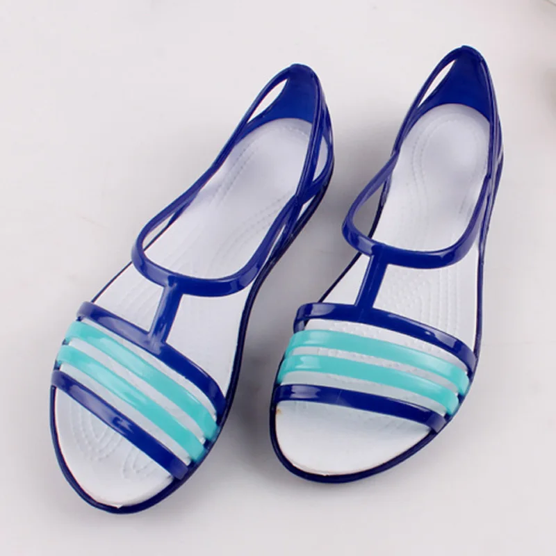 Желейная обувь новые женские сандалии удобная женская из пвх на плоской подошве