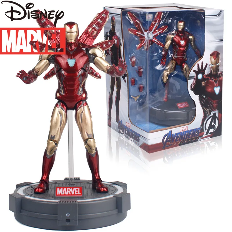 

Disney Marvel MK85 Iron Man Hand-made Luminous Base Version Doll Toy Model Desktop Decoration Peripheral