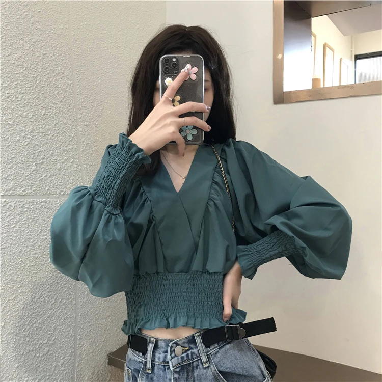 Py1076 2020 spring summer autumn new women fashion casual ladies work Blouse woman overshirt female OL womens sexy tops