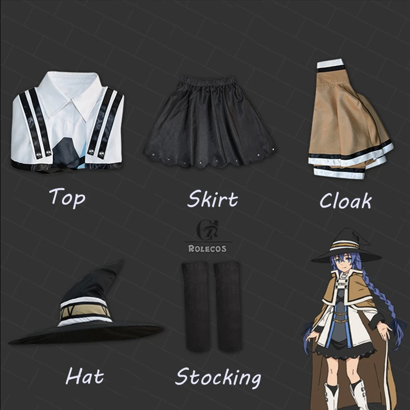 Косплей-костюм ROLECOS из аниме Mushoku Tensei без графического рисунка Рокси мигурдия