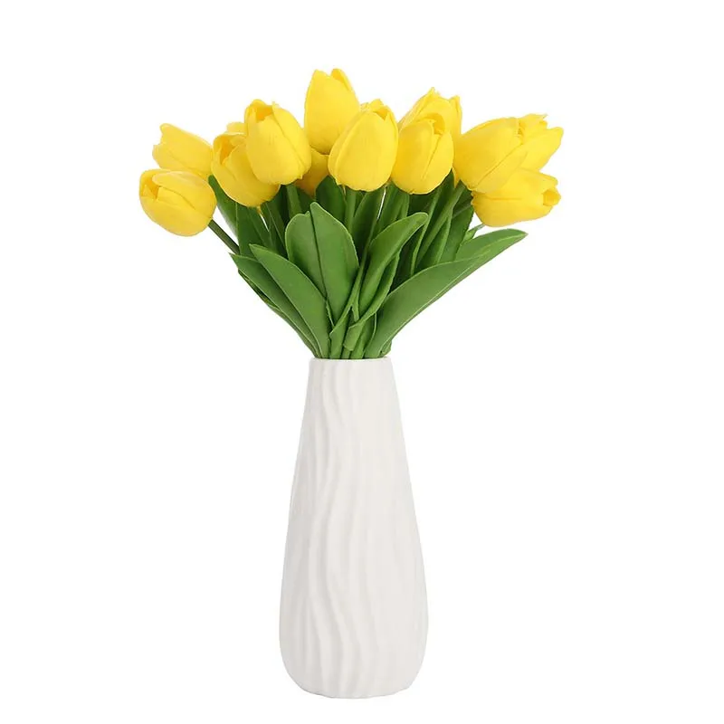 

New Home Garen Decor 10pcs/set Tulip Artificial Flower Real Touch Artificial Bouquet Fake Flower for Wedding Decoration Flowers