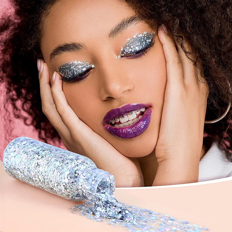 

Body Red Glitter Gel Eye Shadow Mixed Glitter Mermaid Scale Sequins for Festival Party Festival Painting Decoration Face Makeup