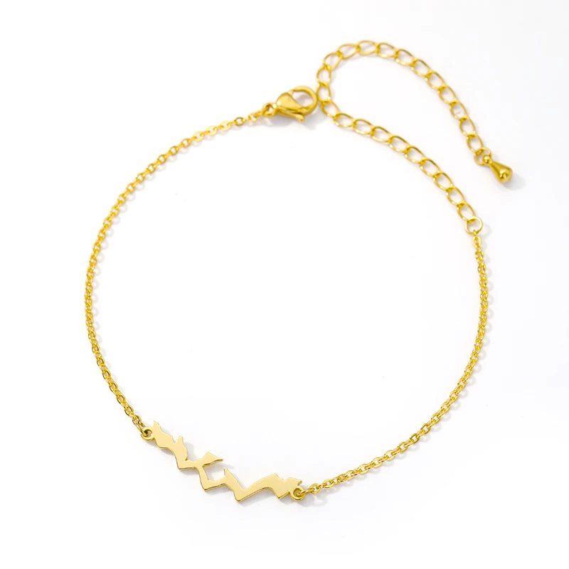 

Mountains Bracelets For Women Men Stainless Steel Hand Chain Adjustable Bracelet Couple Charms Jewelry Best Friendship Gifts